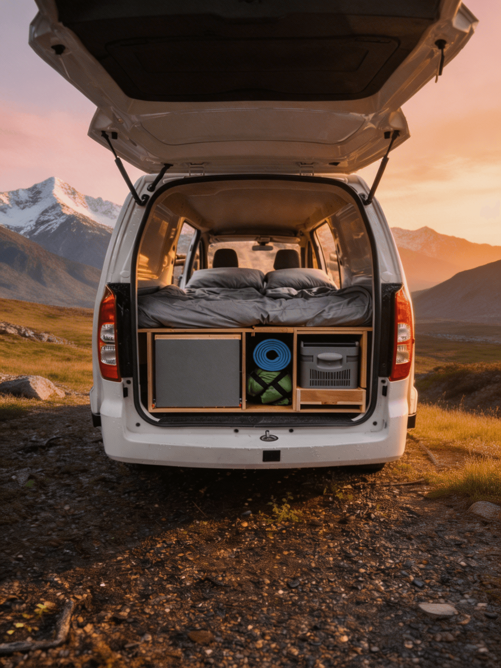 Otto Escape camper, mountain backdrop